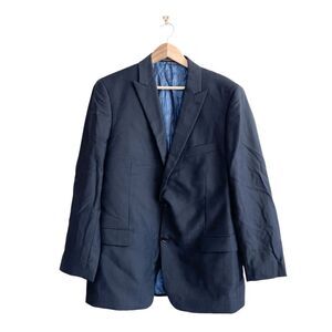 Indochino Mens Made For You Wool Windowpane Black Two-Button Blazer Size 42